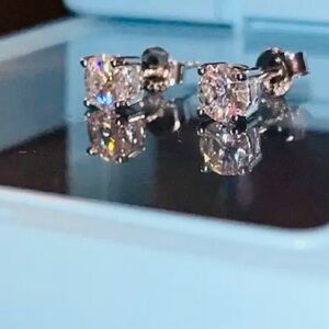 Dazzling Silver Crystal Stud Earrings